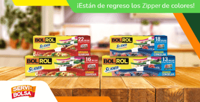bolsas para alimentos marca bol rol con slider de colores